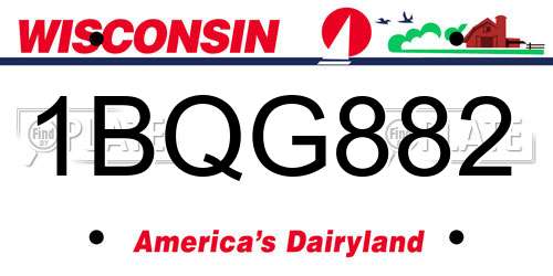 1BQG882 Wisconsin License Plate