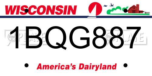 1BQG887 Wisconsin License Plate
