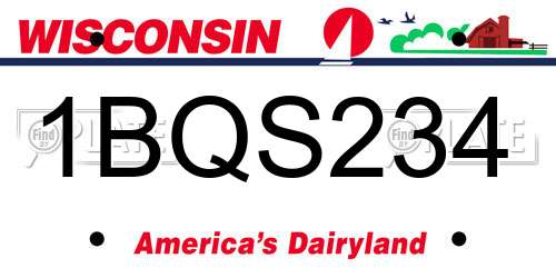 1BQS234 Wisconsin License Plate