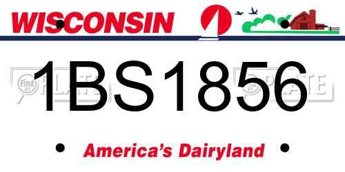 1BS1856 Wisconsin License Plate
