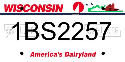 1BS2257 Wisconsin License Plate