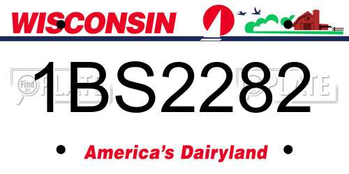 1BS2282 Wisconsin License Plate