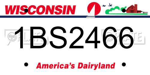 1BS2466 Wisconsin License Plate