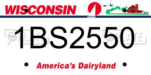 1BS2550 Wisconsin License Plate