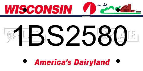 1BS2580 Wisconsin License Plate