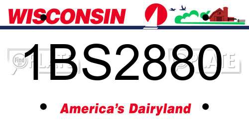 1BS2880 Wisconsin License Plate