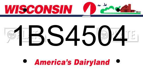 1BS4504 Wisconsin License Plate