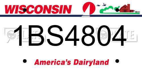 1BS4804 Wisconsin License Plate
