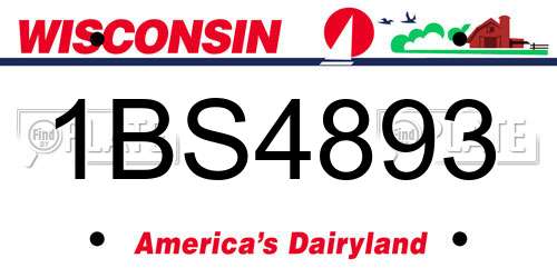1BS4893 Wisconsin License Plate