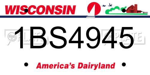1BS4945 Wisconsin License Plate