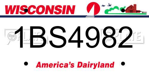 1BS4982 Wisconsin License Plate