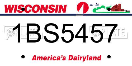 1BS5457 Wisconsin License Plate