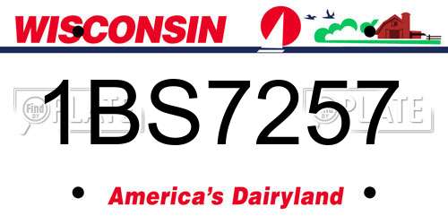 1BS7257 Wisconsin License Plate