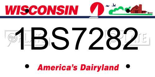1BS7282 Wisconsin License Plate