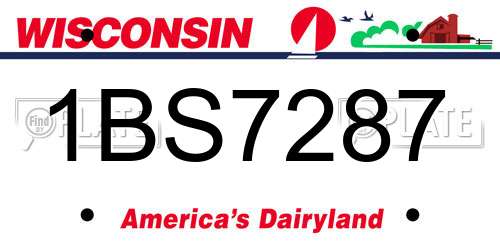 1BS7287 Wisconsin License Plate