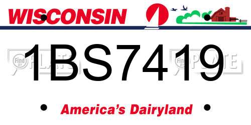 1BS7419 Wisconsin License Plate