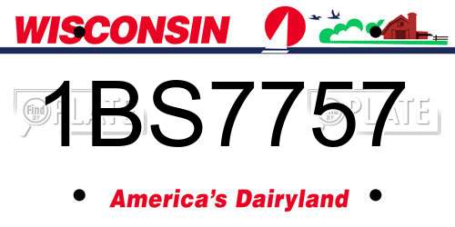 1BS7757 Wisconsin License Plate