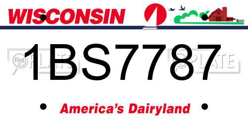 1BS7787 Wisconsin License Plate