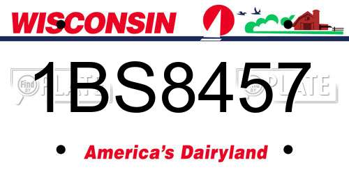 1BS8457 Wisconsin License Plate