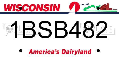 1BSB482 Wisconsin License Plate