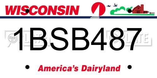 1BSB487 Wisconsin License Plate