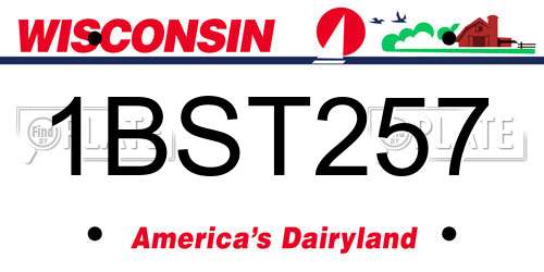 1BST257 Wisconsin License Plate