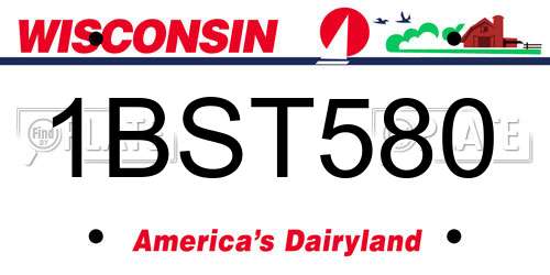 1BST580 Wisconsin License Plate