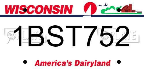 1BST752 Wisconsin License Plate