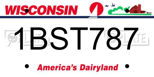 1BST787 Wisconsin License Plate
