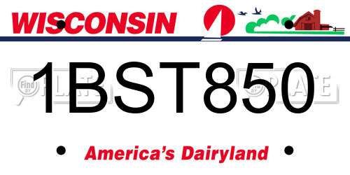 1BST850 Wisconsin License Plate