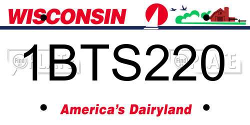1BTS220 Wisconsin License Plate