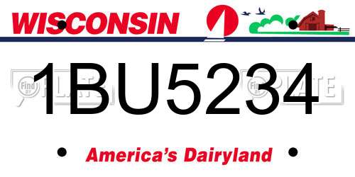1BU5234 Wisconsin License Plate