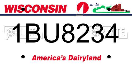 1BU8234 Wisconsin License Plate