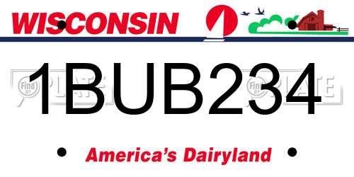 1BUB234 Wisconsin License Plate