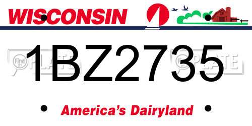 1BZ2735 Wisconsin License Plate