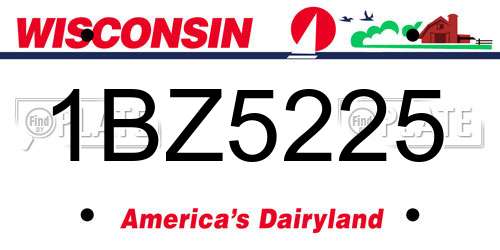 1BZ5225 Wisconsin License Plate