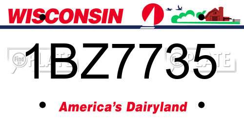 1BZ7735 Wisconsin License Plate