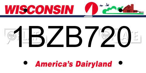 1BZB720 Wisconsin License Plate