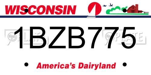 1BZB775 Wisconsin License Plate