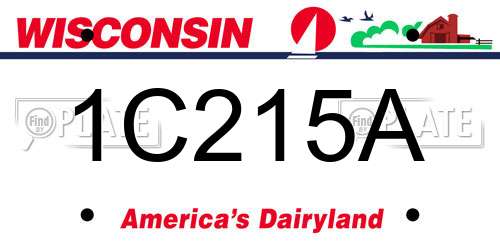 1C215A Wisconsin License Plate