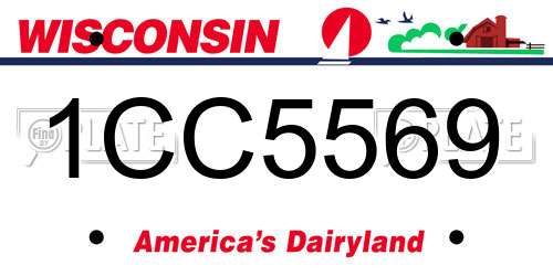 1CC5569 Wisconsin License Plate
