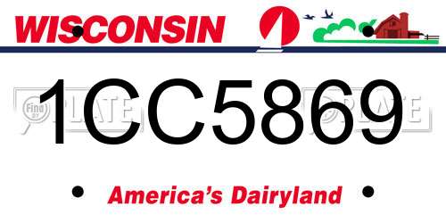 1CC5869 Wisconsin License Plate