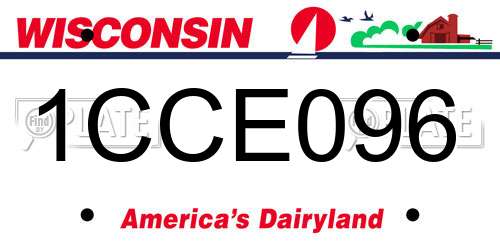 1CCE096 Wisconsin License Plate