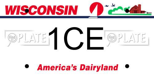 1CE Wisconsin License Plate