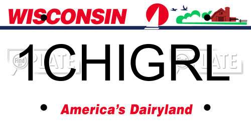 1CHIGRL Wisconsin License Plate
