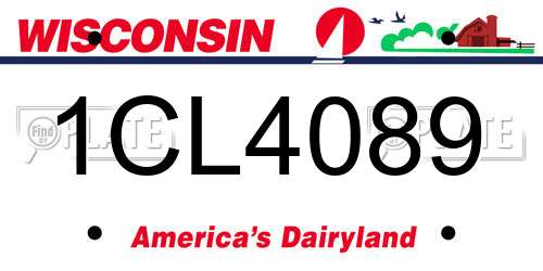 1CL4089 Wisconsin License Plate