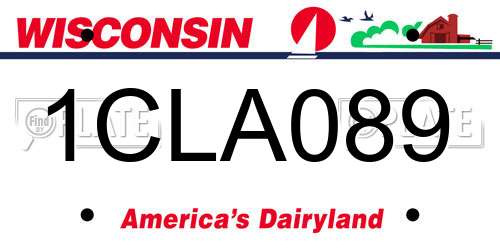 1CLA089 Wisconsin License Plate