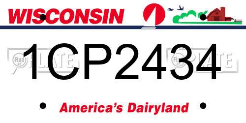 1CP2434 Wisconsin License Plate
