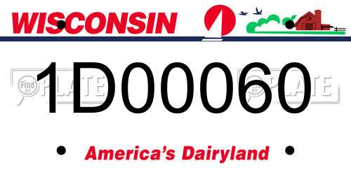 1D00060 Wisconsin License Plate
