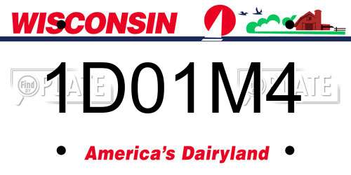 1D01M4 Wisconsin License Plate